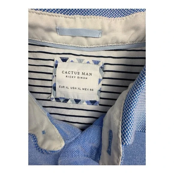 Cactus Man Ricky Singh Light blue Polo‎ Large - Picture 3 of 6